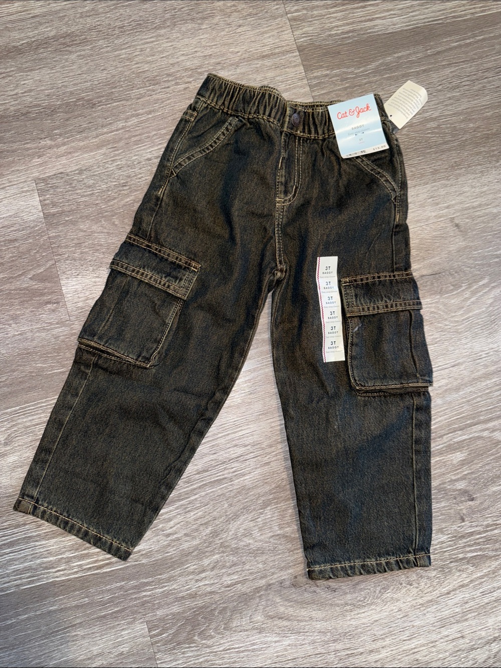 Cat & Jack Baggy Dark Cargo Jeans for Kids
